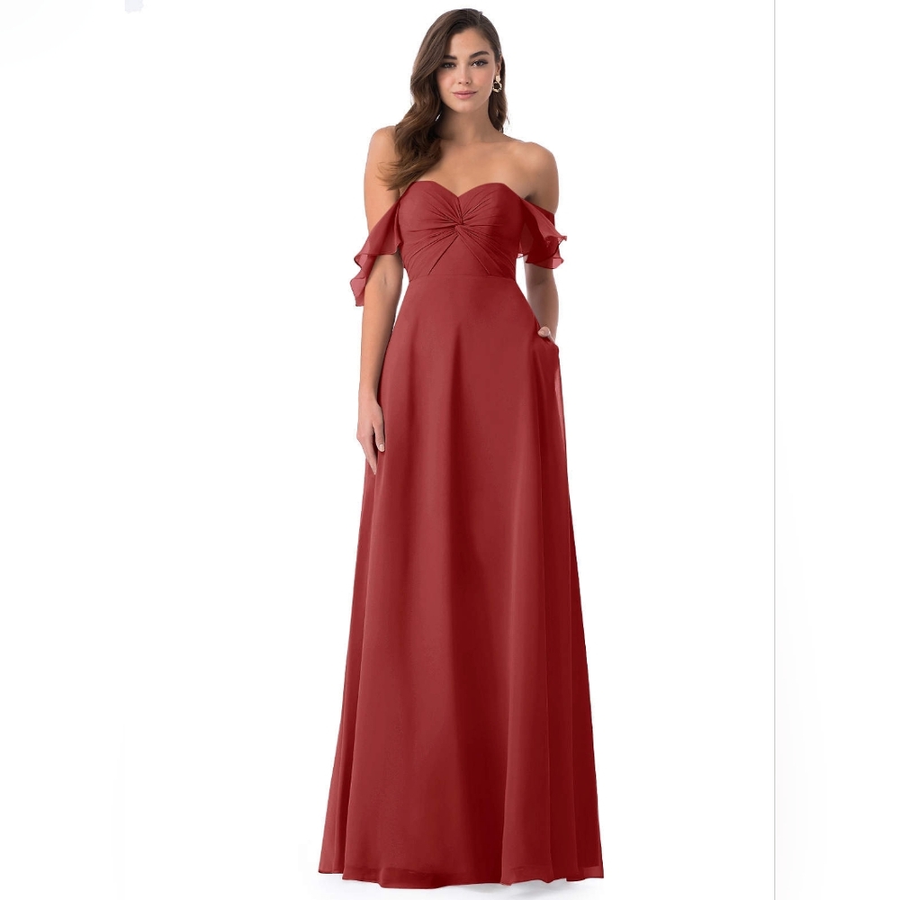 Azazie Juna Bridesmaids Dress in Rust Size A6